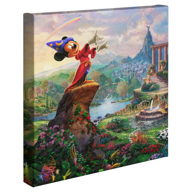 Thomas Kinkade Wrap Perseverance Map Collage 14 x 14 Gallery Wrapped Canvas